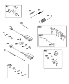Controls Group Diagram and Parts List for 389447-0123-E1  Briggs and Stratton Engine